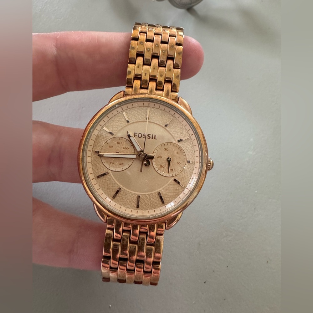 Rose Gold Fossil Watch